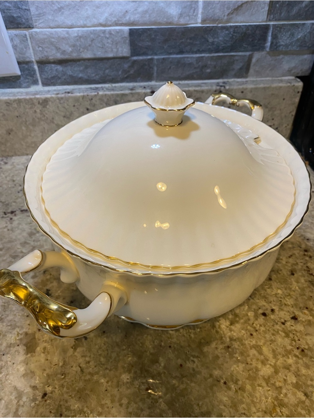 Large Royal Albert Affinity Gold Soup Tourain